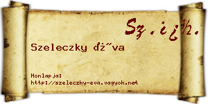 Szeleczky Éva névjegykártya