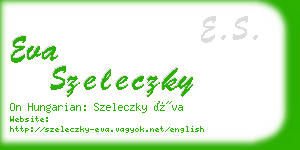 eva szeleczky business card